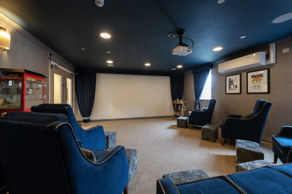 Private cinema room at Humberston House