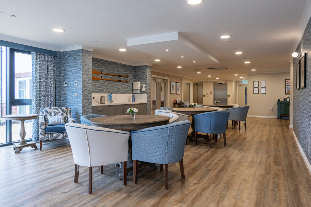 Communal dining and gathering space at Humberston House